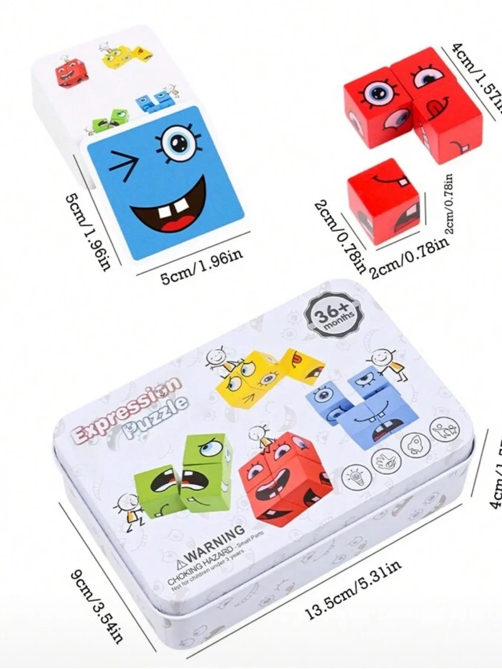 Expression Puzzle Building Block Game (Ages 3+)